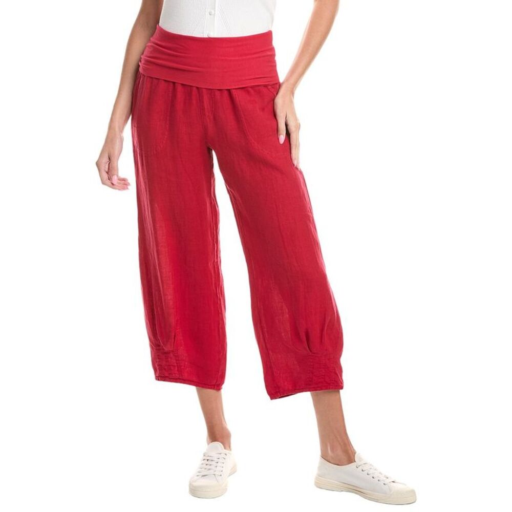 Xcvi Womens Vasco Linen Crop Pant